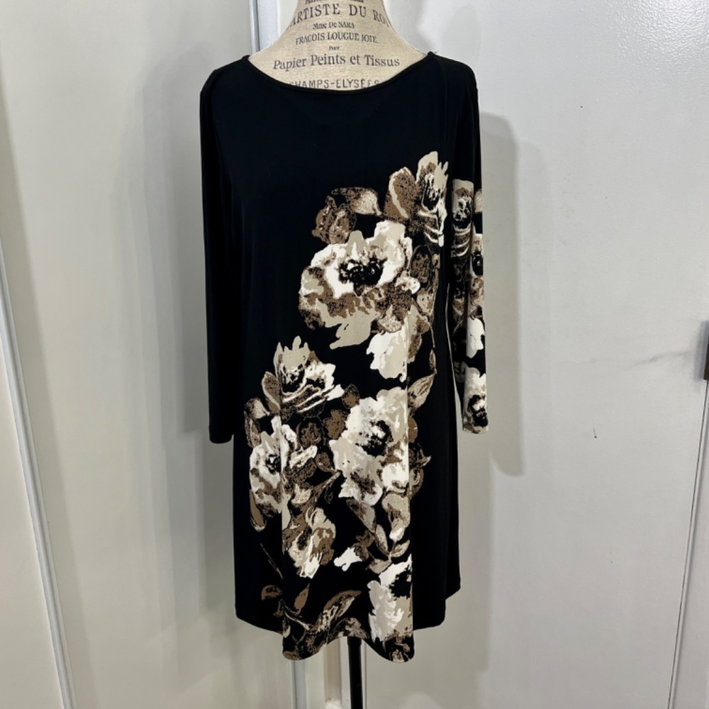 Style & Co Women's Floral Mini Dress/Tunic Size L Made in Indonesia